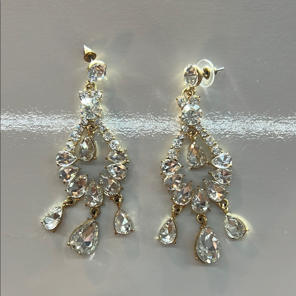 Elegant Gold and Silver Chandelier Earrings